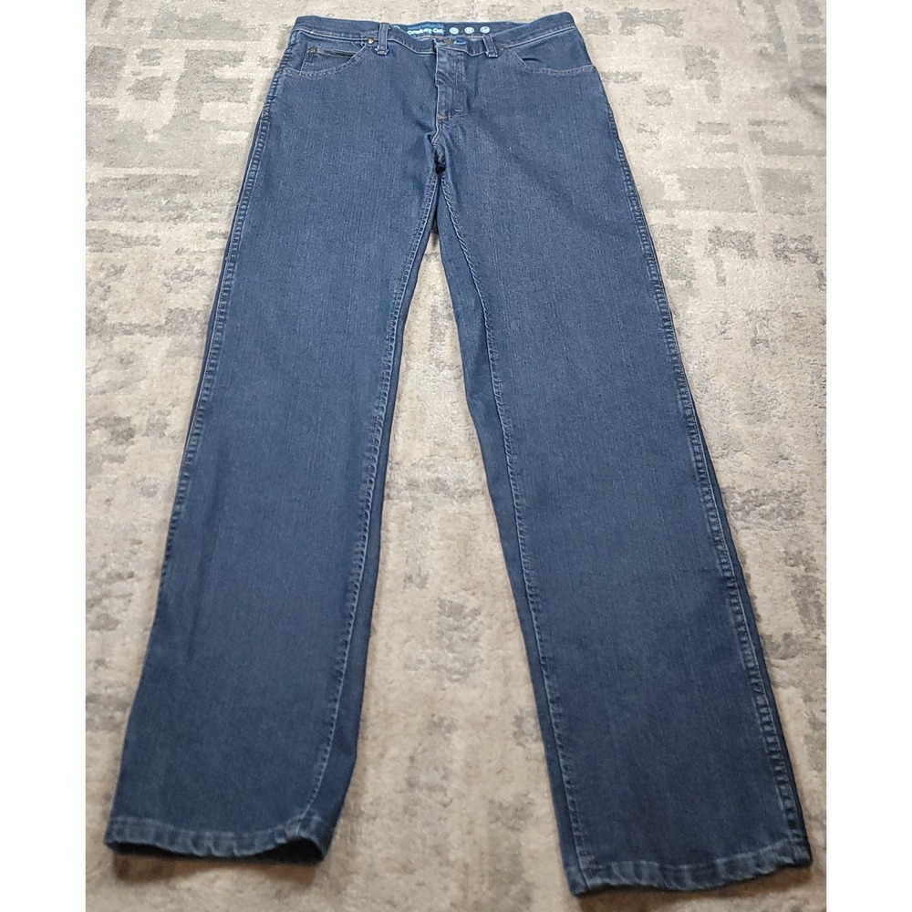 Wrangler Men's Cowboy Cut Premium Performance Regular Fit Blue Denim Jeans 34x36